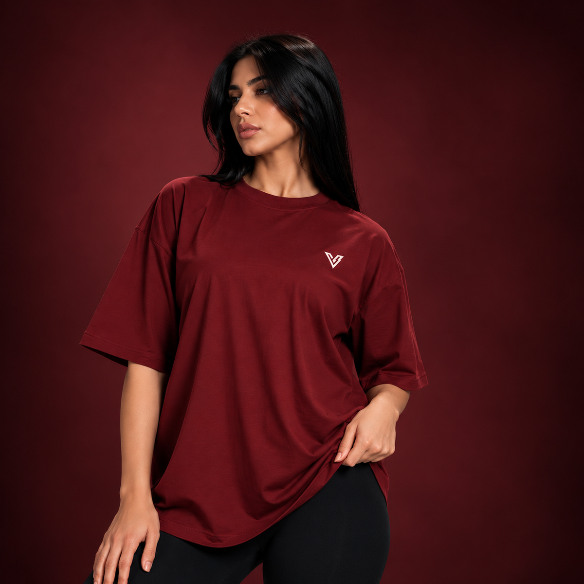 VOLT Women’s Oversized T-Shirt – Burgundy