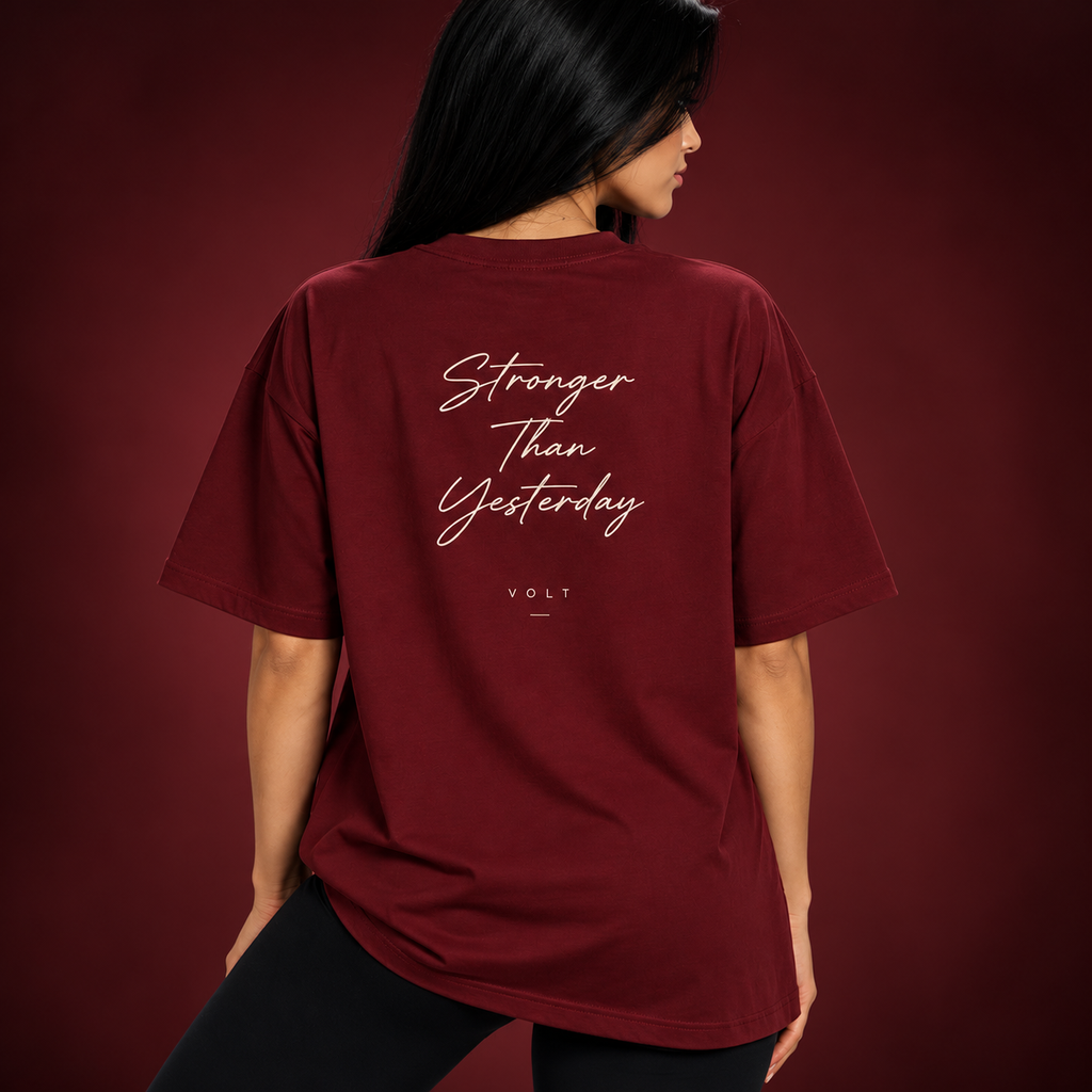 VOLT Women’s Oversized T-Shirt – Burgundy