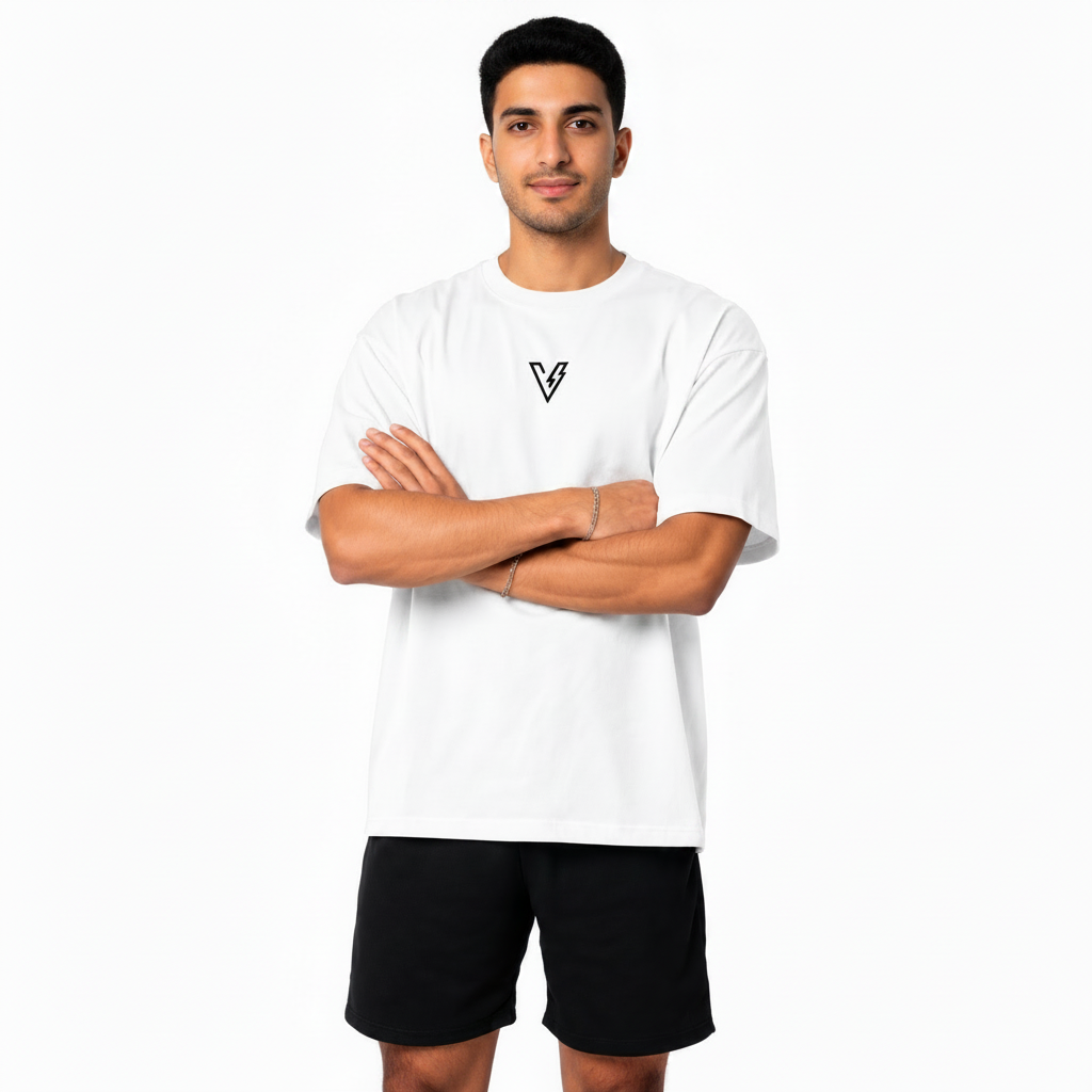 Volt White Unisex Oversized Tee