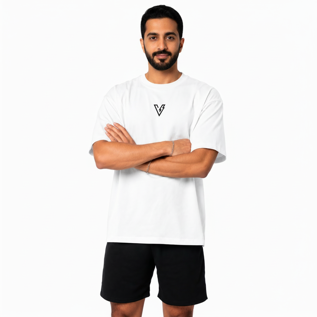 Volt White Unisex Oversized Tee