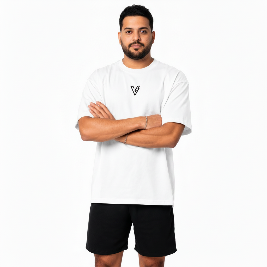 Volt White Unisex Oversized Tee