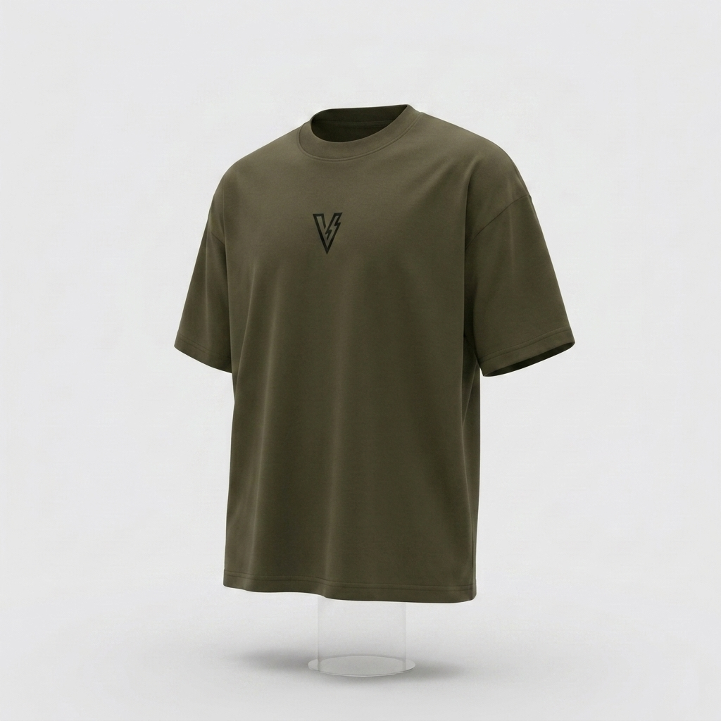 Volt Olive-Green Unisex Oversized Tee