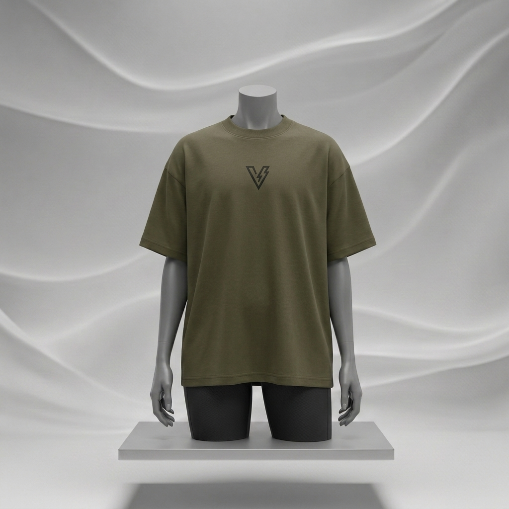 Volt Olive-Green Unisex Oversized Tee