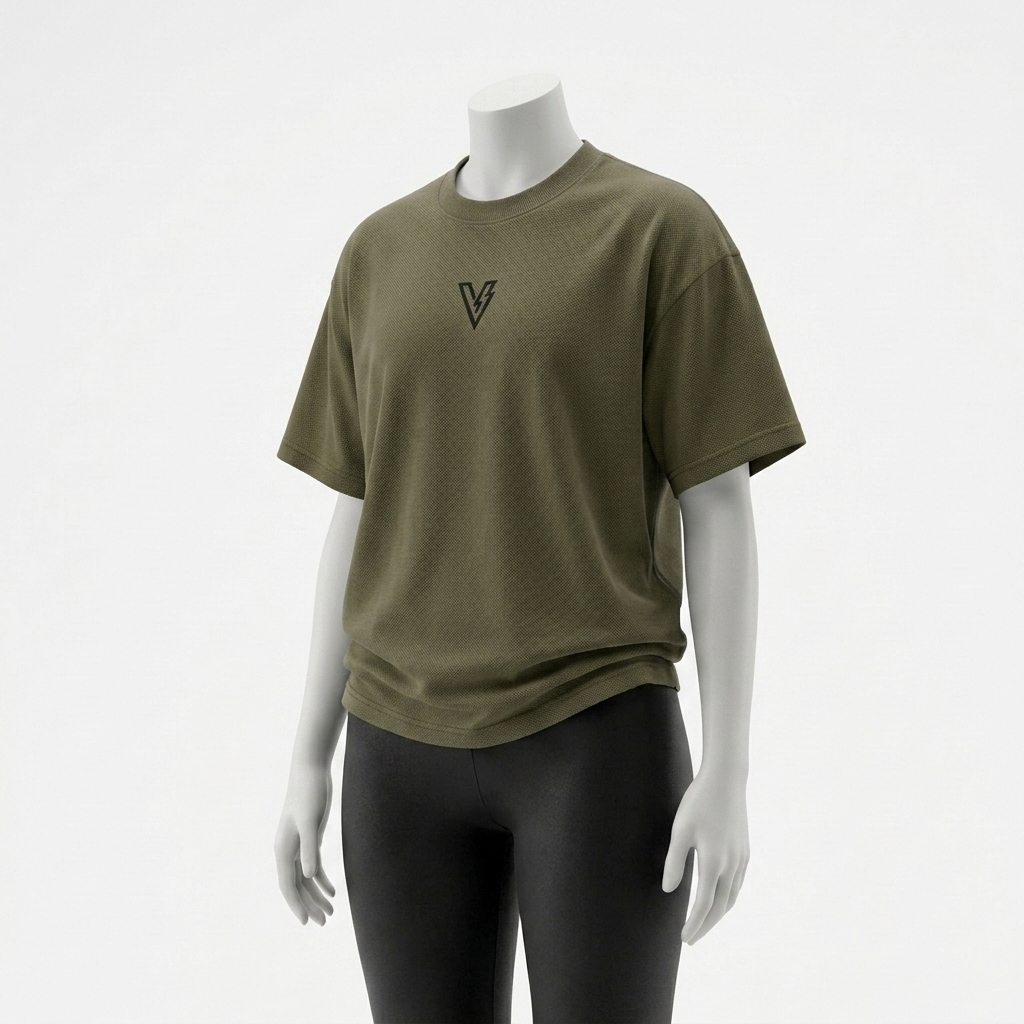 Volt Olive-Green Unisex Oversized Tee