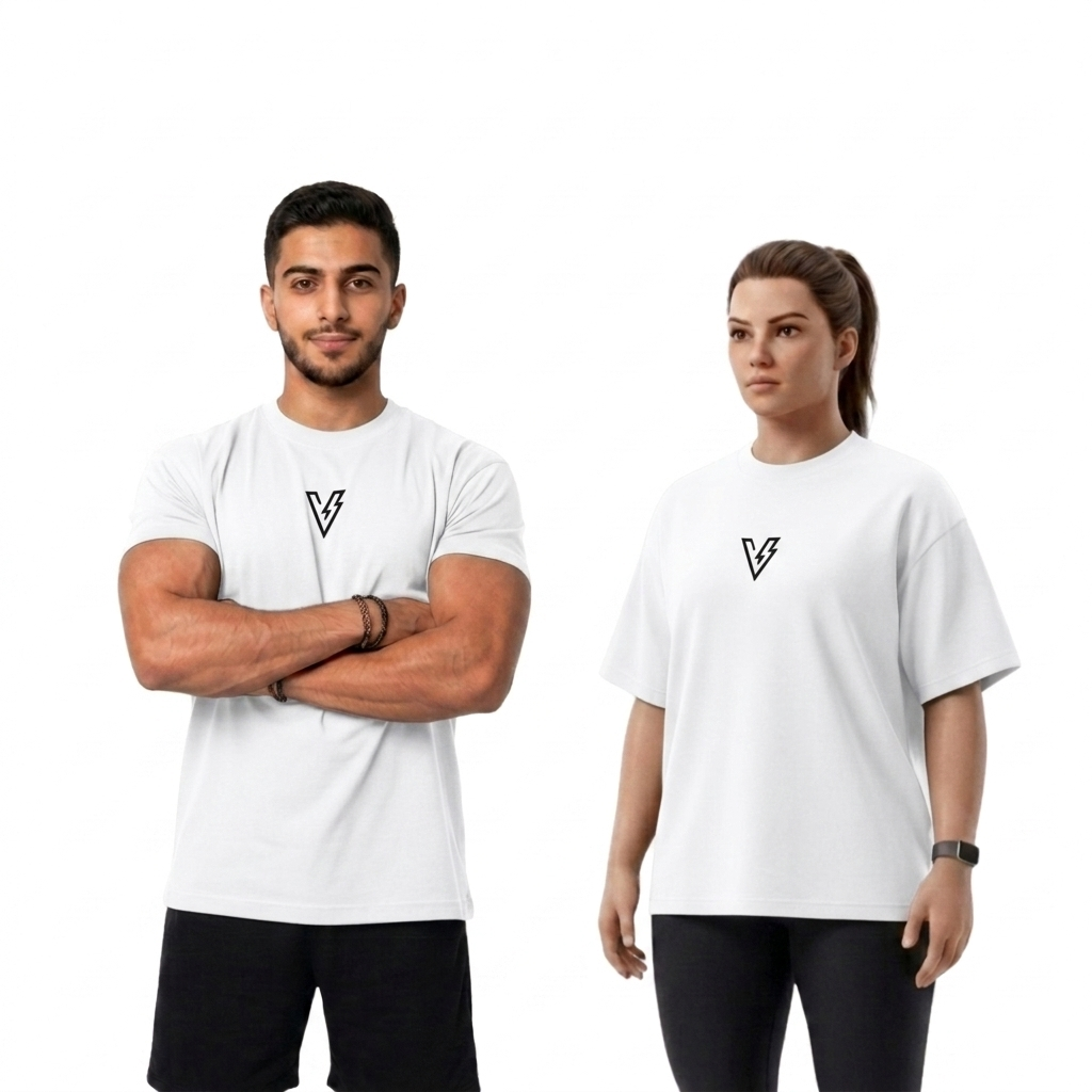 Volt White Unisex Oversized Tee