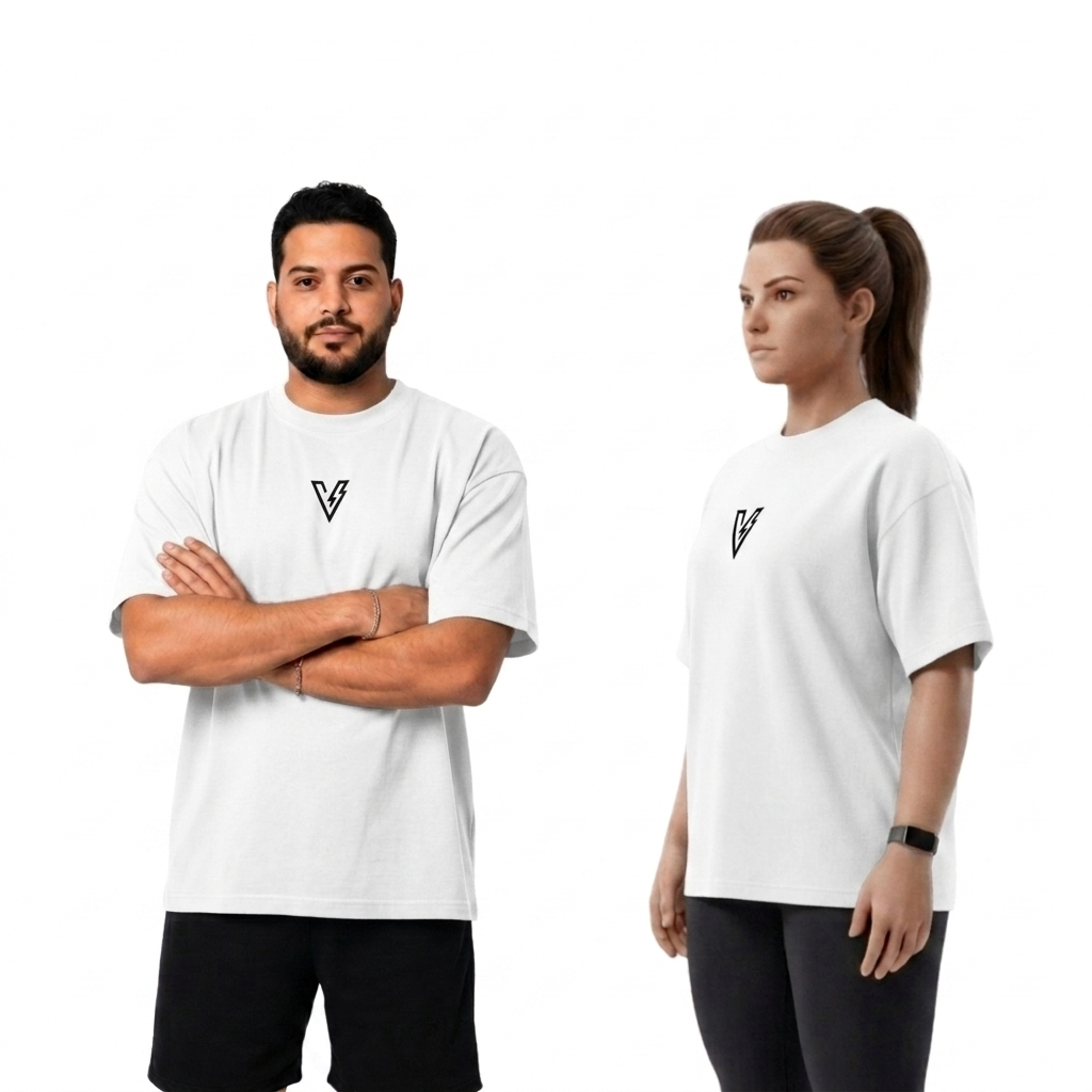 Volt White Unisex Oversized Tee