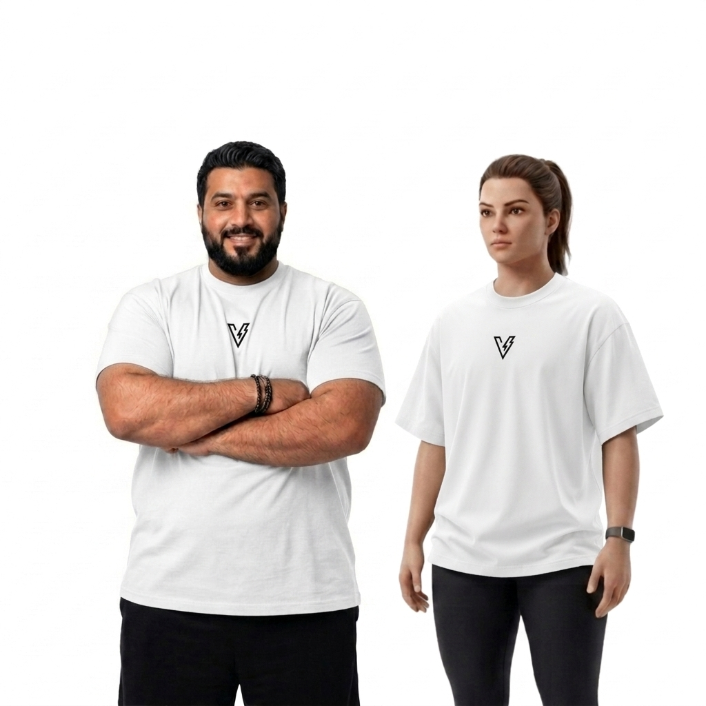 Volt White Unisex Oversized Tee