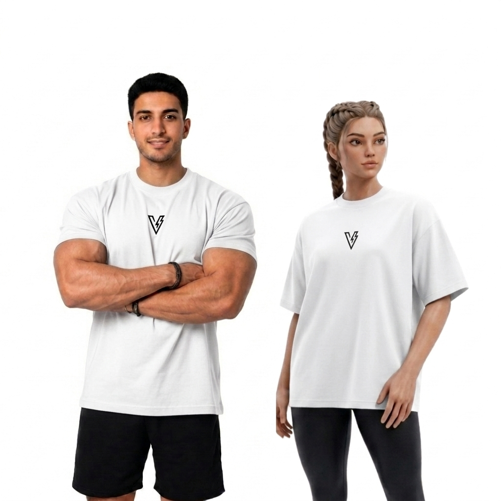 Volt White Unisex Oversized Tee