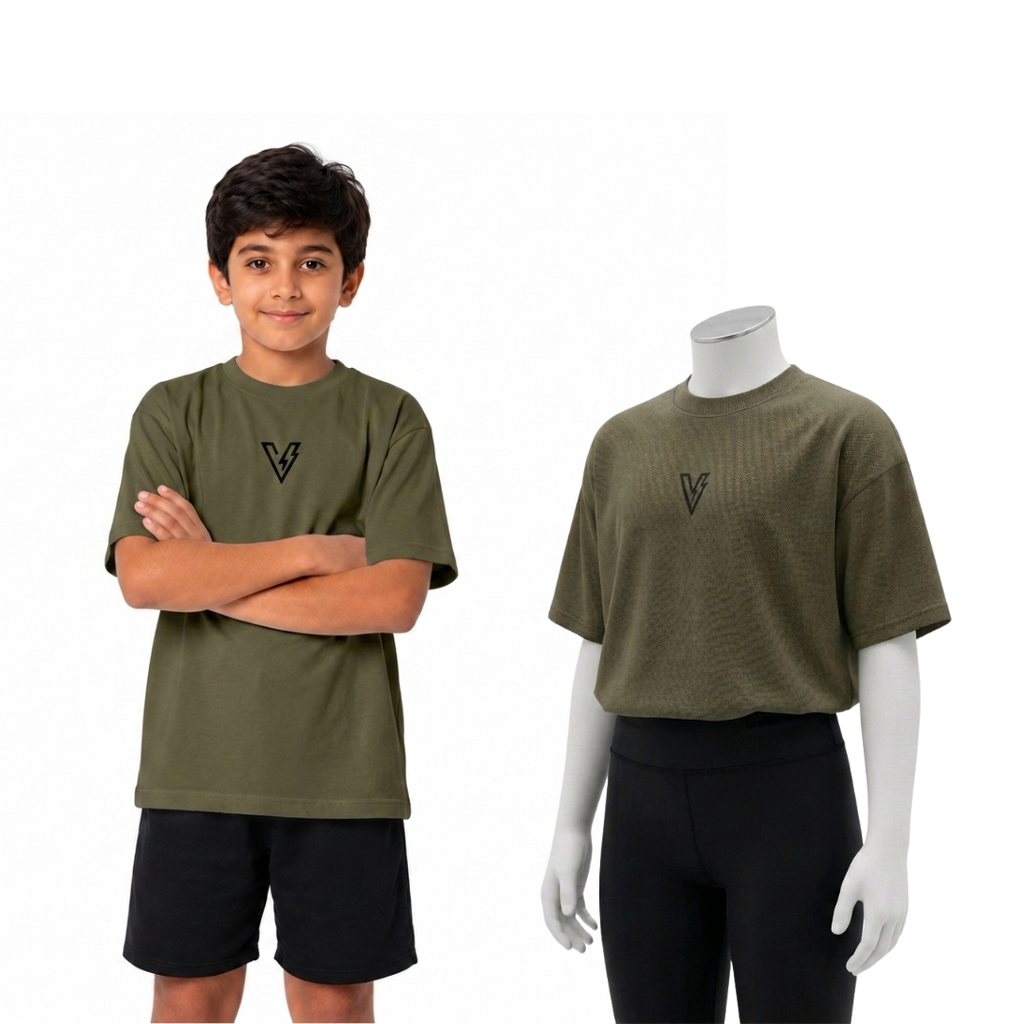 Volt Olive-Green Unisex Oversized Tee