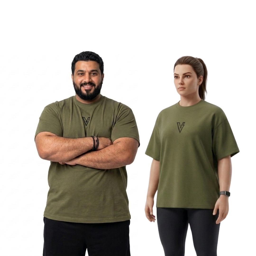 Volt Olive-Green Unisex Oversized Tee